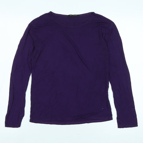 QED London Women's Purple Long Sleeve Top Size L