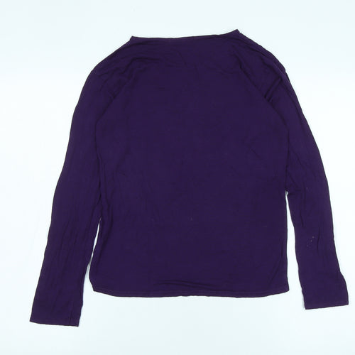 QED London Women's Purple Long Sleeve Top Size L