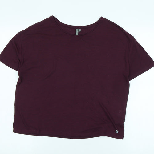 Sweaty Betty Women's Purple T-Shirt Size S Crew Neck