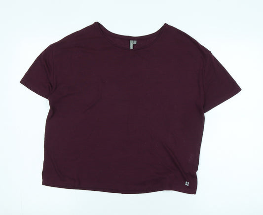 Sweaty Betty Women's Purple T-Shirt Size S Crew Neck