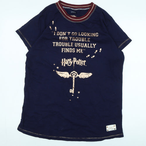H. Potter Unisex Blue Jersey T-Shirt L Casual