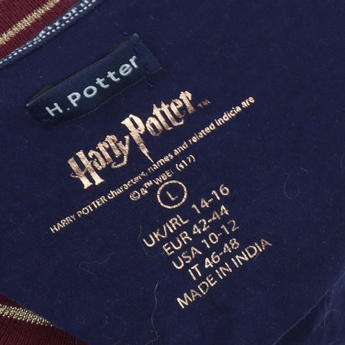H. Potter Unisex Blue Jersey T-Shirt L Casual