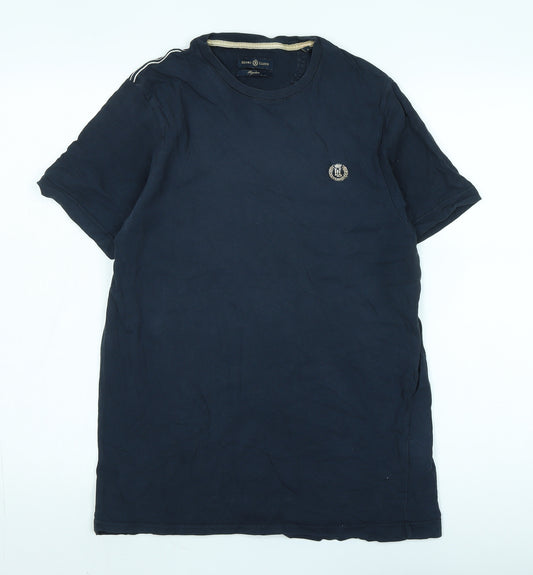 Henri Lloyd Men's Blue Cotton Crew Neck T-Shirt, Size S