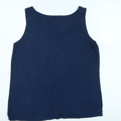 Lazy Panda Women's Navy Tank Top Size 16 Viscose