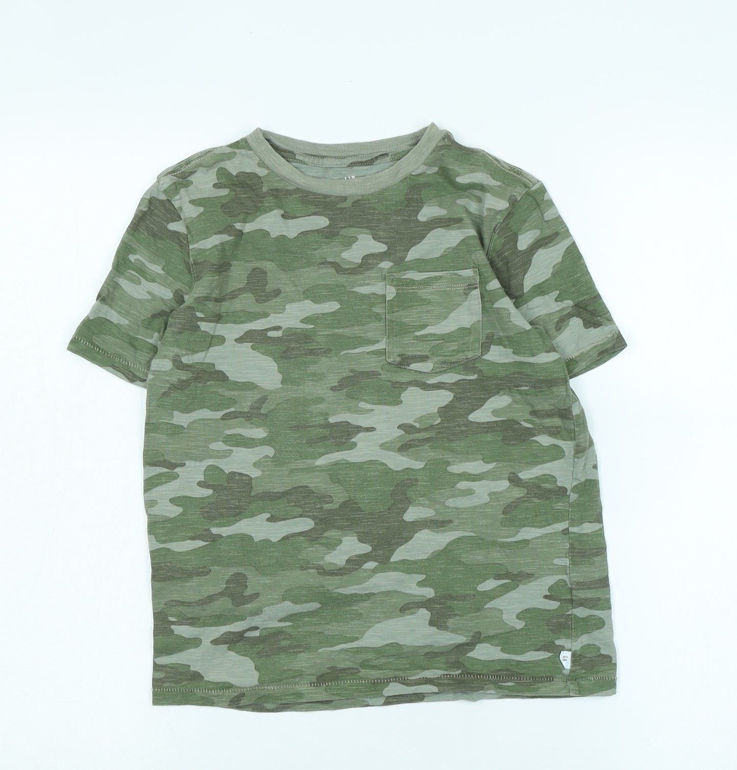 Gap Boys Green Camouflage T-Shirt Medium