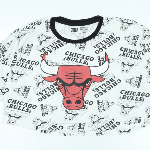 NBA Chicago Bulls Unisex White Cropped T-Shirt M