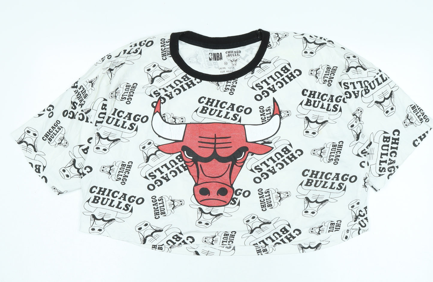 NBA Chicago Bulls Unisex White Cropped T-Shirt M