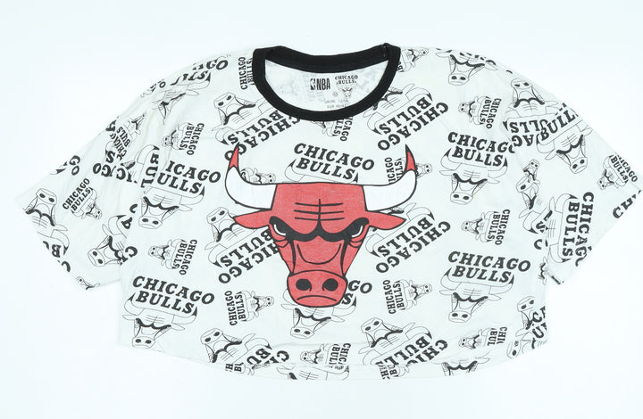 NBA Chicago Bulls Unisex White Cropped T-Shirt M
