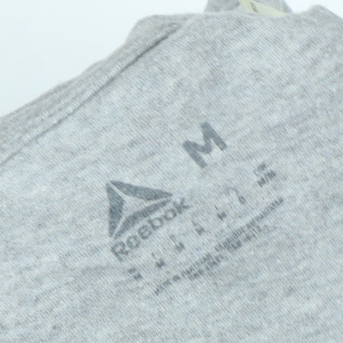 Reebok Men's Grey Logo T-Shirt, Size M, Sporty Style