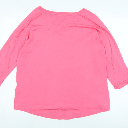 Monari Women's Pink T-Shirt Size 12 3/4 Sleeve Basic
