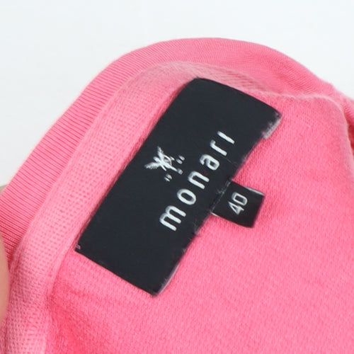 Monari Women's Pink T-Shirt Size 12 3/4 Sleeve Basic