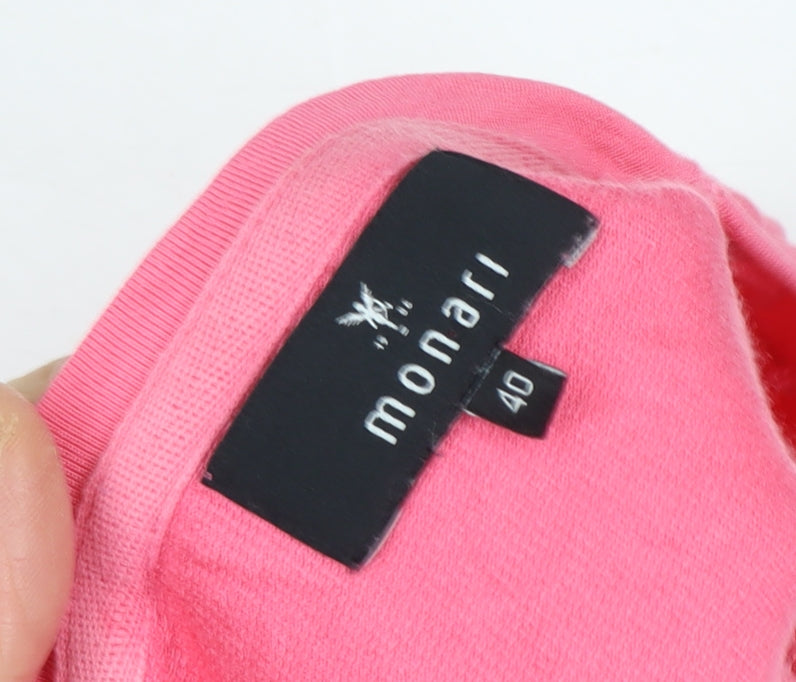Monari Women's Pink T-Shirt Size 12 3/4 Sleeve Basic
