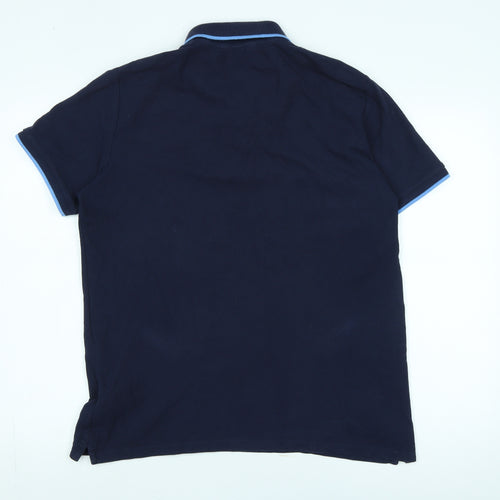 Ben Sherman Men's Blue Polo L Short Sleeve Logo Casual