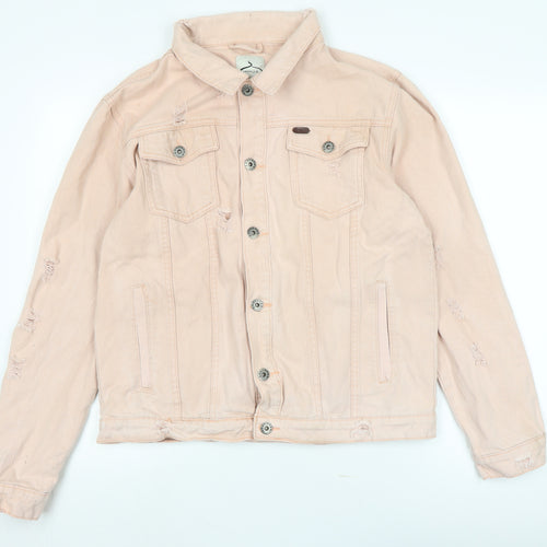 Soul Star Men's Pink Denim Jacket XL Casual