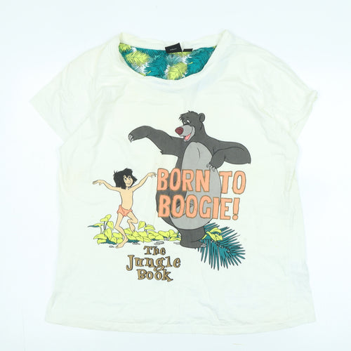 Disney Women's White T-Shirt L Jungle Book Cartoon