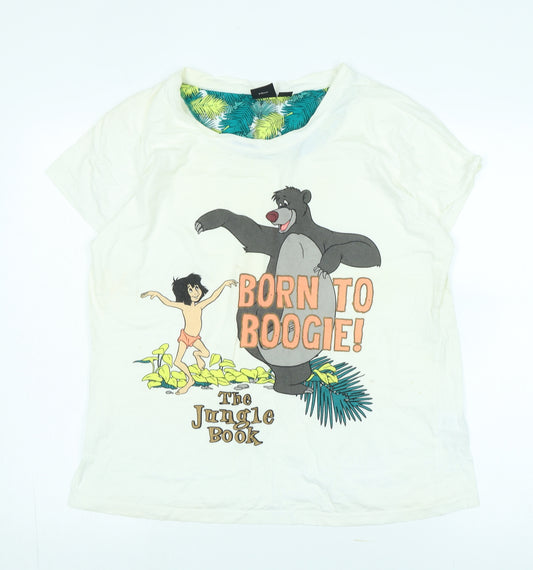 Disney Women's White T-Shirt L Jungle Book Cartoon