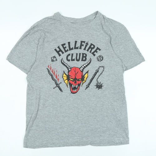 Stranger Things Hellfire Club Men's Grey T-Shirt