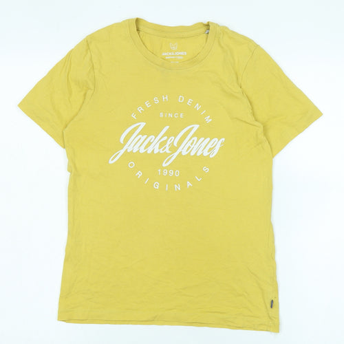 Jack & Jones Boys Yellow Graphic T-Shirt, 11-12 Years, Casual Cotton