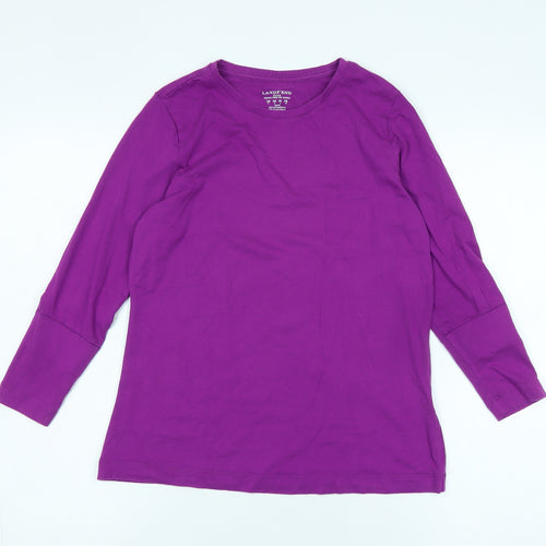 Lands' End Women's Purple Long Sleeve T-Shirt, Petites S