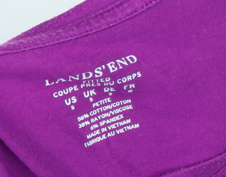 Lands' End Women's Purple Long Sleeve T-Shirt, Petites S