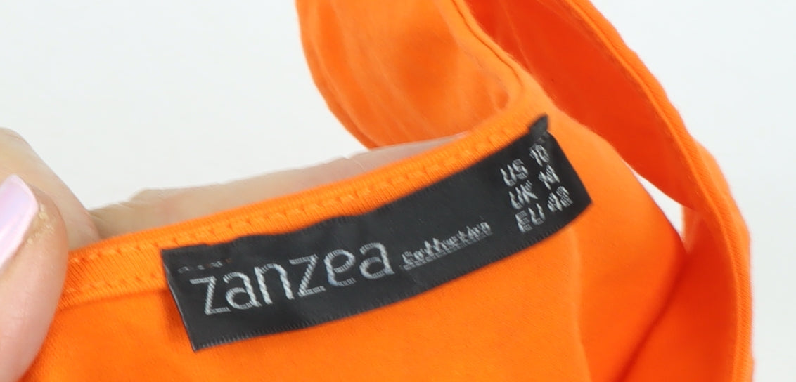 ZANZEA Women's Orange Graphic Tank Dress Size 10