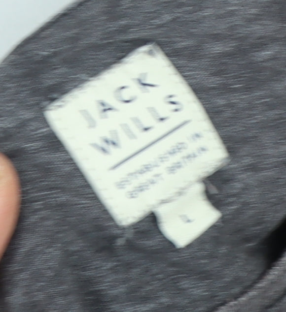 Jack Wills Men's Grey T-Shirt, Short Sleeve, Size L