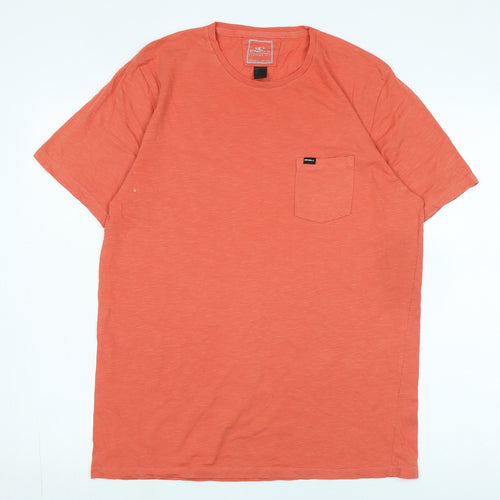 O'Neill Men's Orange Regular Fit Cotton T-Shirt