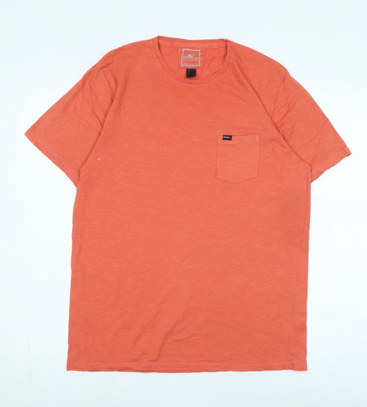 O'Neill Men's Orange Regular Fit Cotton T-Shirt