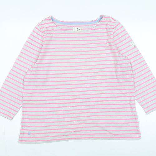 Joules Women's Pink Striped Long Sleeve T-Shirt