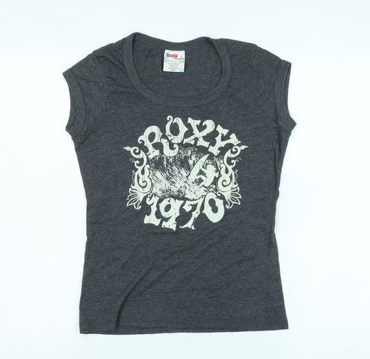 Roxy Women's Grey Retro T-Shirt S Summer Casual