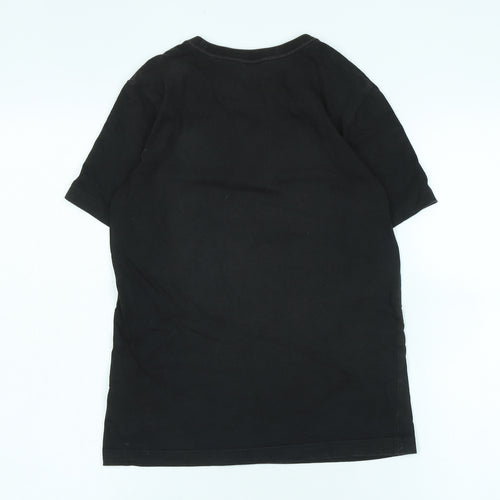 Adidas Boys Black Graphic T-Shirt, Size 12, Casual