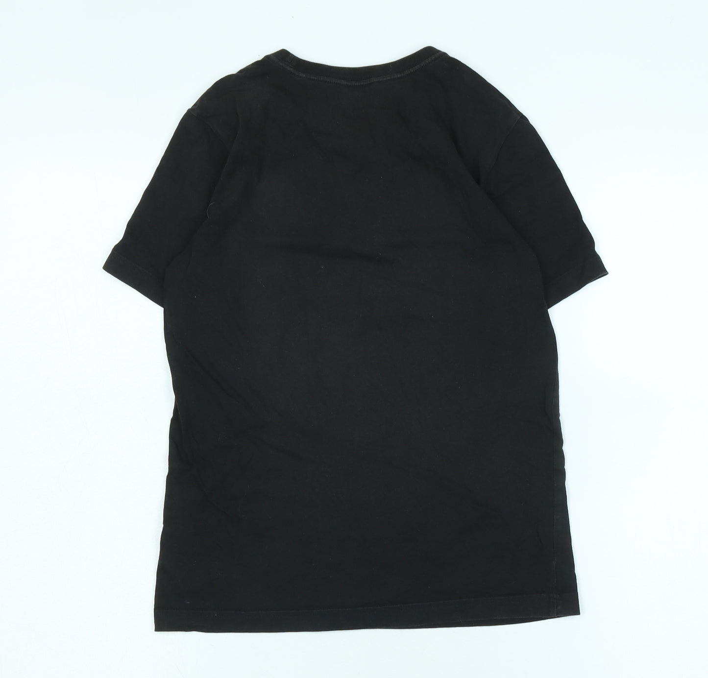 Adidas Boys Black Graphic T-Shirt, Size 12, Casual