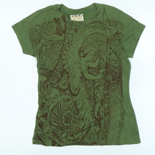 Txai Green T-Shirt Women's Medium 100% Cotton Casual