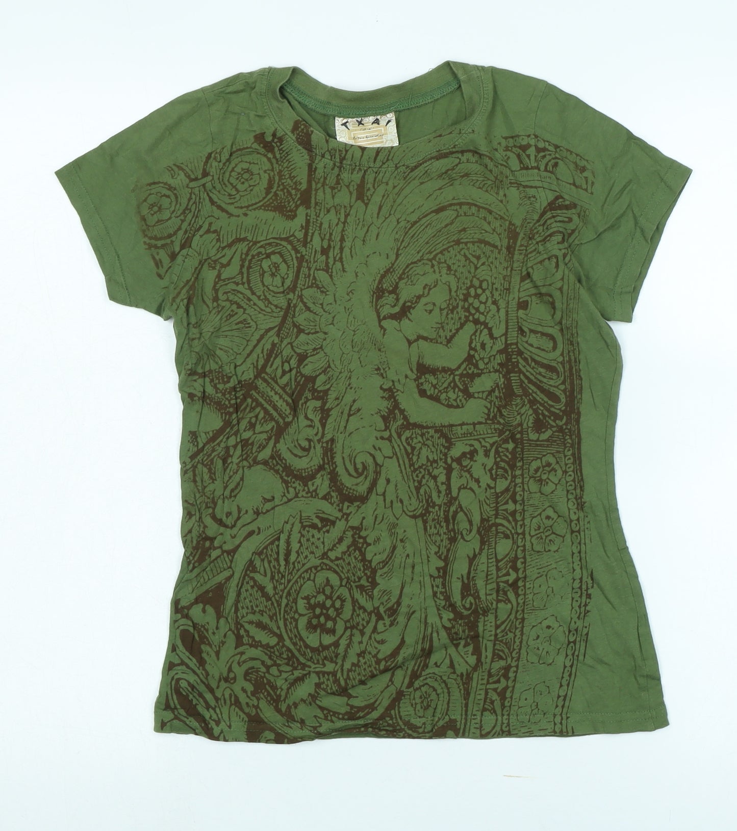 Txai Green T-Shirt Women's Medium 100% Cotton Casual