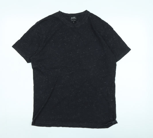 A.P.C. Men's Black Short Sleeve Crew Neck T-Shirt S