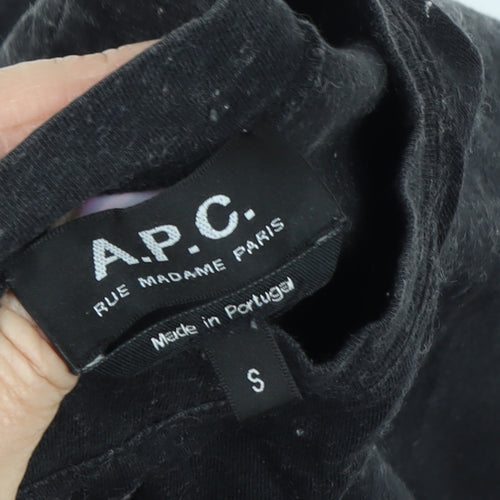 A.P.C. Men's Black Short Sleeve Crew Neck T-Shirt S