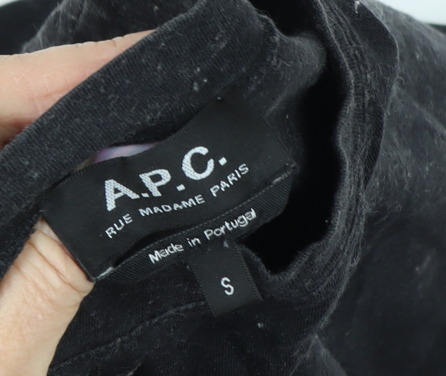 A.P.C. Men's Black Short Sleeve Crew Neck T-Shirt S