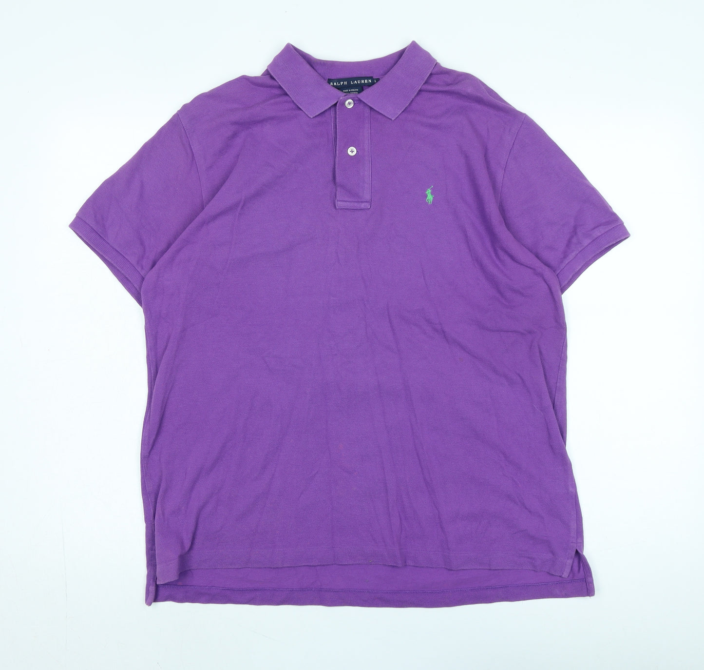 Ralph Lauren Men's Purple Polo Shirt L, Casual with Logo