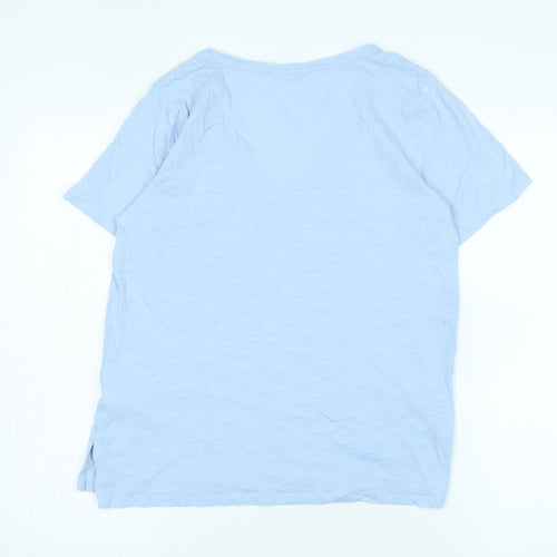 Hush Women's Blue V-Neck T-Shirt, Size S, Casual Summer