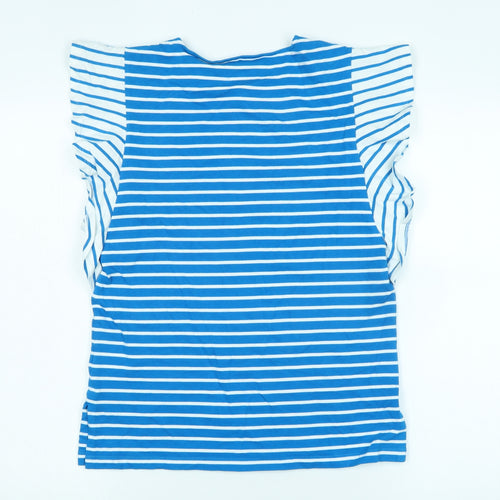 Ralph Lauren Women's Blue Striped T-Shirt, Size M