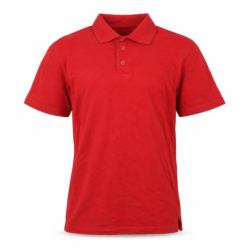 Hka Men's Red Polo Shirt M Short Sleeve Cotton