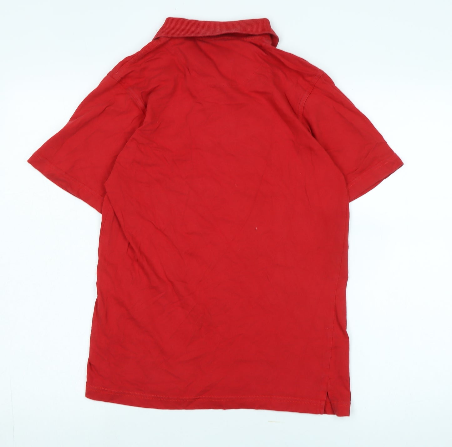 Hka Men's Red Polo Shirt M Short Sleeve Cotton