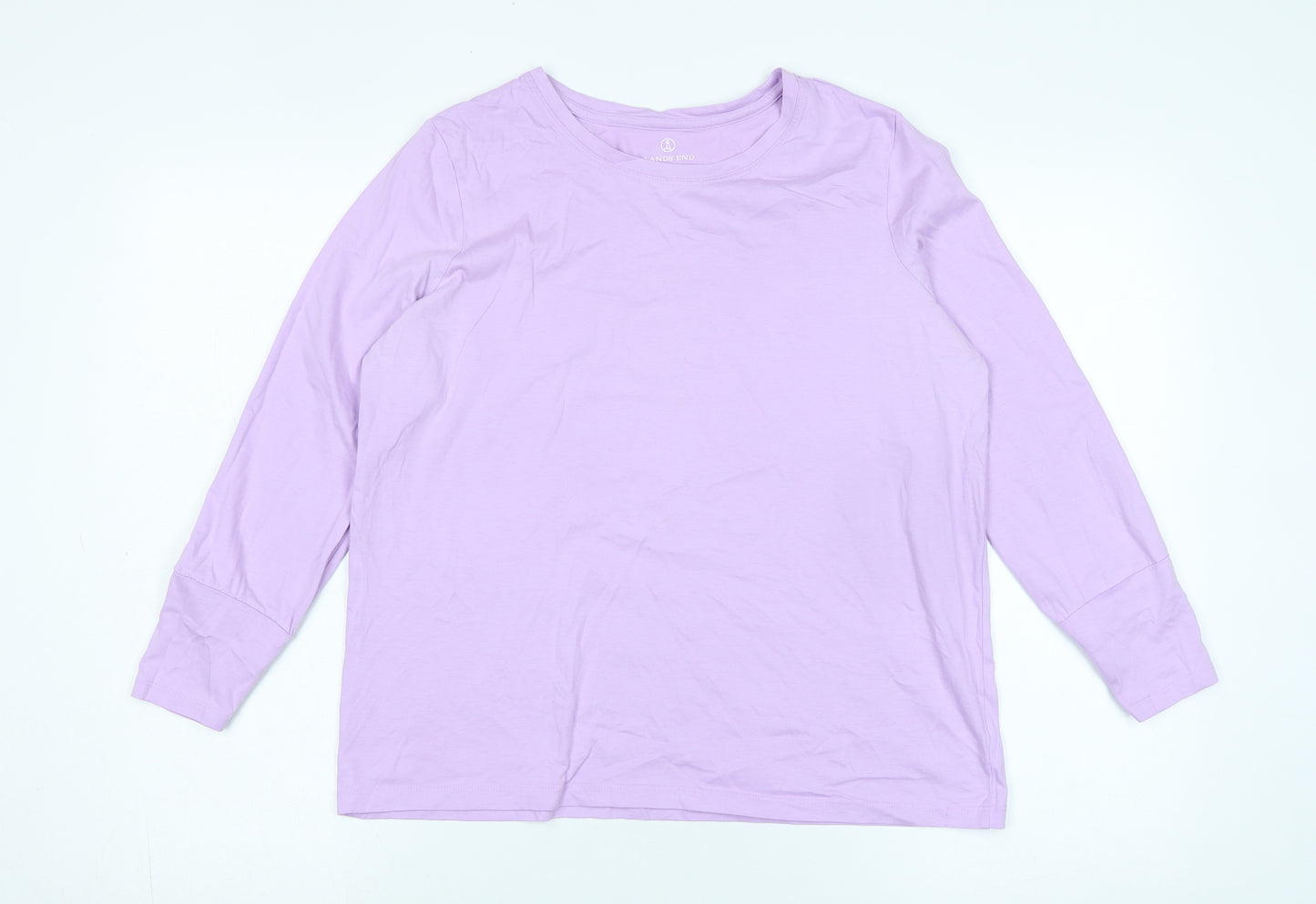 Lands' End Women's Purple Long Sleeve T-Shirt