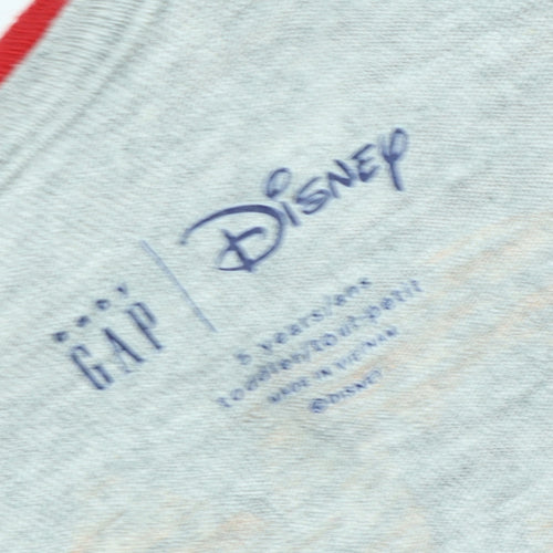 GAP Disney Girls Grey Mickey Mouse Ringer T-Shirt 5 Years