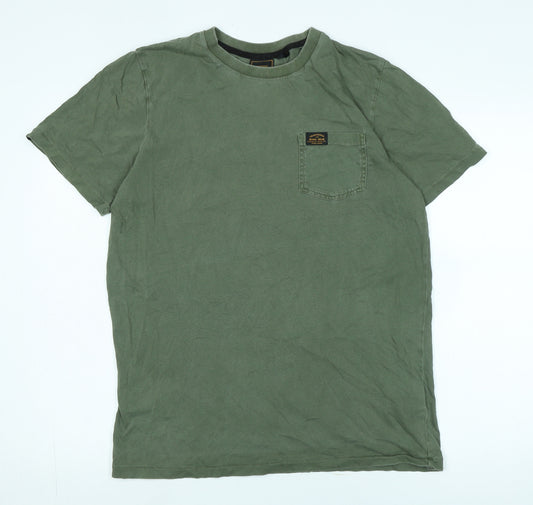 Superdry Men's Green Crew Neck T-Shirt Size L Casual