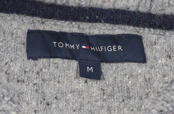 Tommy Hilfiger Men's Grey Wool Cardigan, M, Buttoned