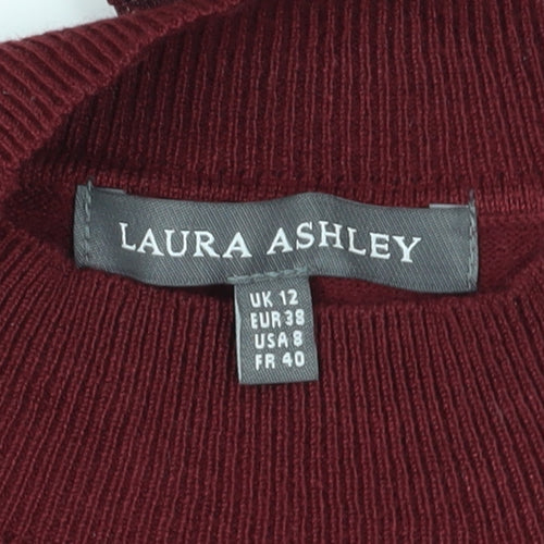 Laura Ashley Women's Red Mock Neck Pullover Jumper