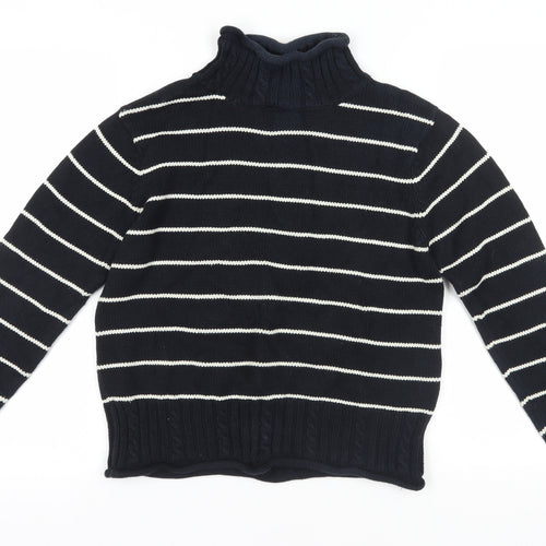 Racing Green Women's Black Cotton Striped Jumper, Size 12