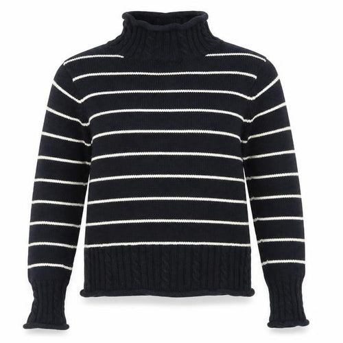 Racing Green Women's Black Cotton Striped Jumper, Size 12