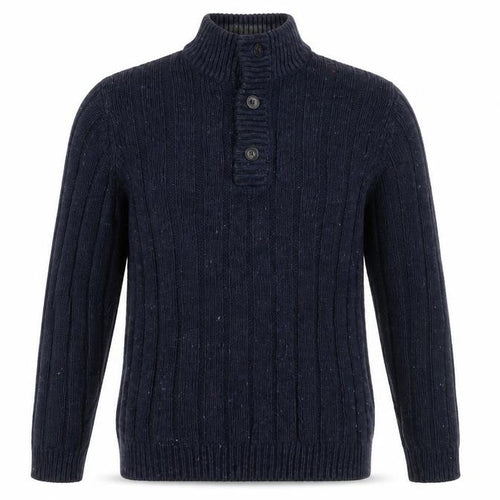 Maine New England Men's Blue Henley Jumper, Size L